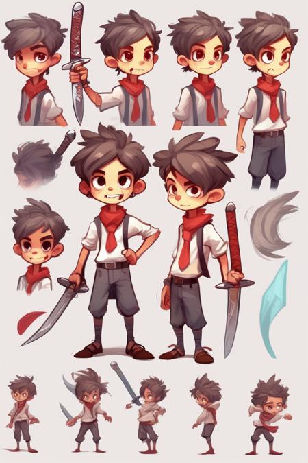 00312-2649030130-_lora_Character Design_1_Character Design - Character design for a sword-wielding boy School uniform attire Red scarf or neckerc.png